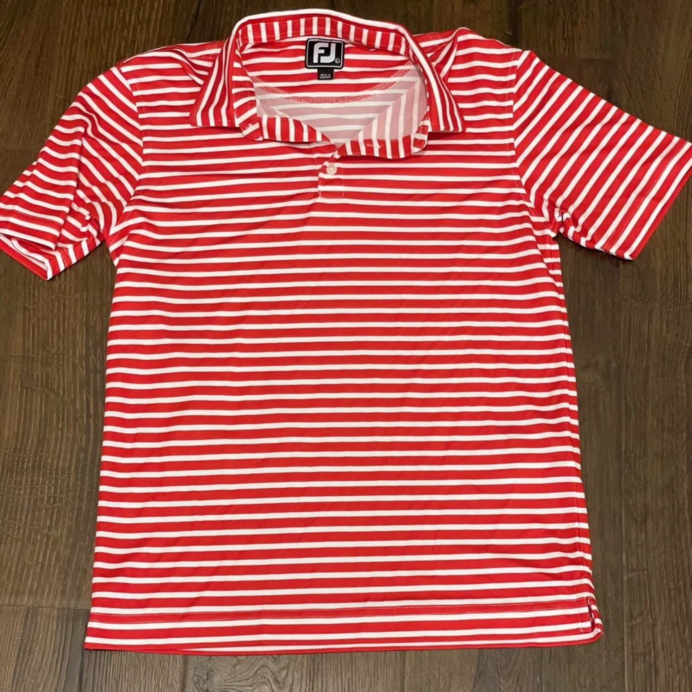 Footjoy FJ Junior Size Golf Tee Short Sleeve Striped
